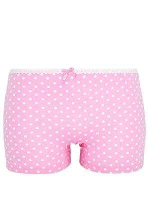 Kız Çocuk Renkli Puantiyeli 5li Paket Boxer