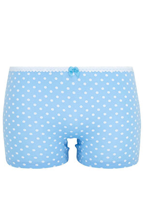 Kız Çocuk Renkli Puantiyeli 5li Paket Boxer