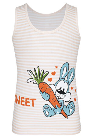 Kız Sevimli Hayvanlar Çocuk Atlet 5'li Paket BYO3486