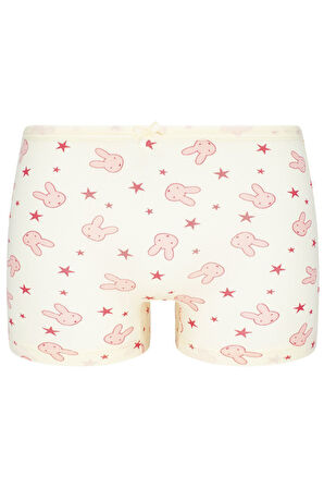 Kız Çocuk 5'li Paket Renkli Boxer - Sevimli Tavşanlar