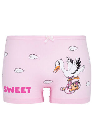 Kız Çocuk Uçan Leylekler Baskılı 5li Paket Boxer