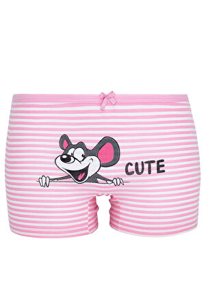 Kız Çocuk Mutlu Hayvanlar Baskılı 5li Paket Boxer