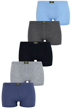 Erkek Çocuk Desensiz Boxer 5 Li Paket Karışık Renk Boxer