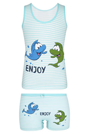 Kız Çocuk Geniş Askılı Atlet Ve Boxer Takım Byo4108