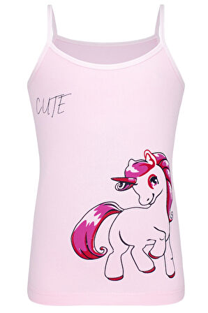 Kız Unicorn'lu İp Askılı Çocuk Atlet 5'li Paket BYO3639