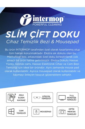 Easy Clean Beyaz Sabun Çamaşır Suyu Arap Sabunu (300 YAPRAK) Intermop Slim Cam Bezi