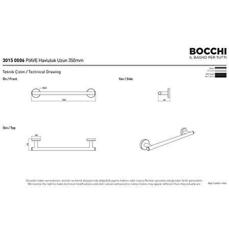 Bocchi Piave Uzun Havluluk 350 Mm Siyah 3015-0006-Ab