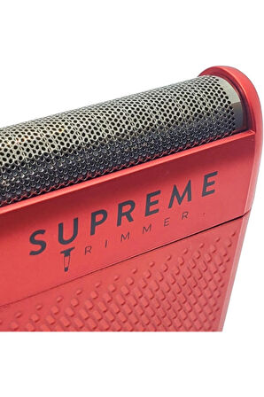 Supreme Trimmer Kırmızı Solo Folyo Tıraş Makinesi | Cilt Dostu Folyo, 7800 RPM, USB-C