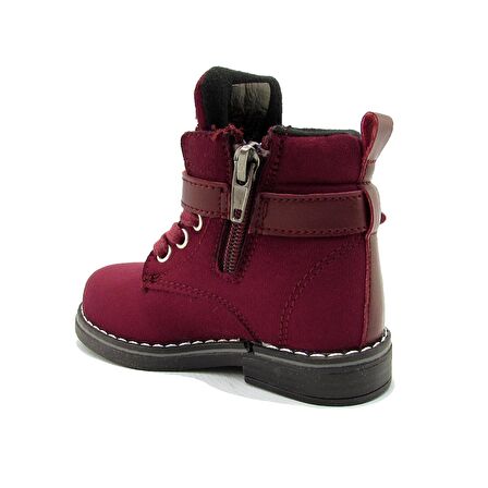 JUMP JM24161-B BORDO SÜET UNISEX ÇOCUK KEMER DETAYLI FERMUARLI BOT