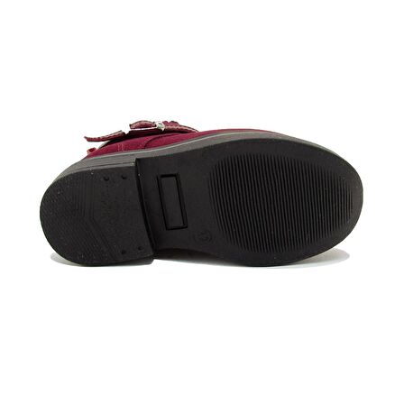 JUMP JM24161-B BORDO SÜET UNISEX ÇOCUK KEMER DETAYLI FERMUARLI BOT