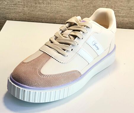 Jump 28146 Bayan Sneaker Spor Ayakkabı Beyaz / Pembe