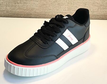 Jump 28146 Bayan Sneaker Spor Ayakkabı Siyah / Somon