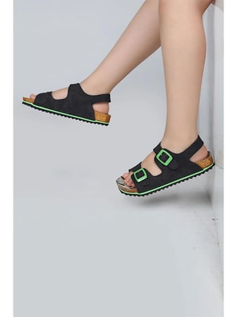 Jump JUMP 50023 ÇİFT TOKALI Siyah Unisex Çocuk Sandalet 50023