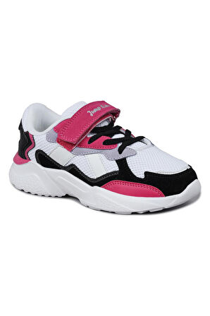Jump 29189 Çocuk Unisex Sneaker Spor Ayakkabı Beyaz - Siyah - Fuşya