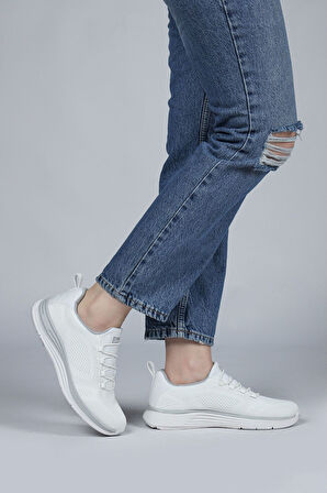 Jump 29920 Kadın Bağcıksız Sneaker Ayakkabı Beyaz