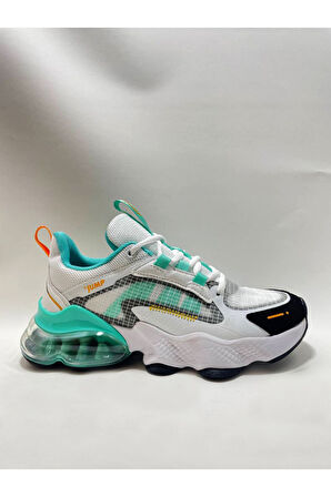Jump 30906 Kadın Aırtube Taban Sneaker Ayakkabı Beyaz - Mavi