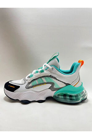 Jump 30906 Kadın Aırtube Taban Sneaker Ayakkabı Beyaz - Mavi