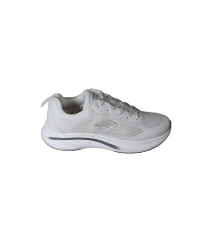 JUMP Kadın Beyaz Siyah Fileli Memory Taban Sneaker Spor Yürüyüş Ayakkabısı