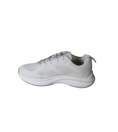 JUMP Kadın Beyaz Siyah Fileli Memory Taban Sneaker Spor Yürüyüş Ayakkabısı