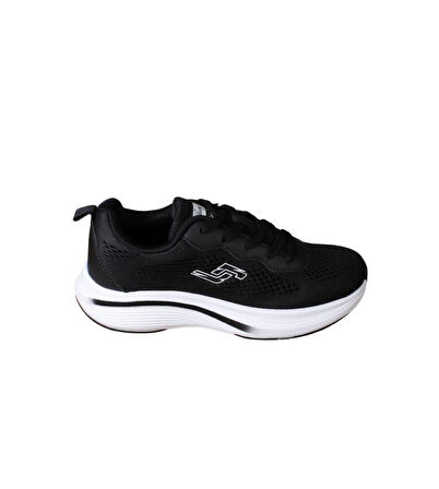 JUMP Kadın Beyaz Siyah Fileli Memory Taban Sneaker Spor Yürüyüş Ayakkabısı