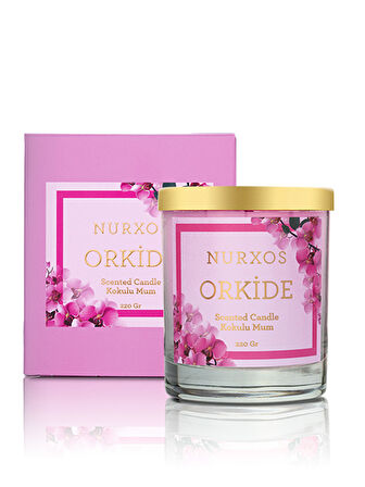 Nurxos 9683 Orkide Kutulu 2 Adet Kokulu Mum + Freshener Oda Spreyi