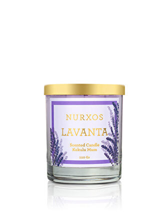 Nurxos 9686 Lavanta Kutulu 2 Adet Kokulu Mum + Freshener Oda Spreyi