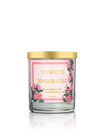 Nurxos 9689 Isparta Gülü Kutulu 2 Adet Kokulu Mum + Freshener Oda Spreyi