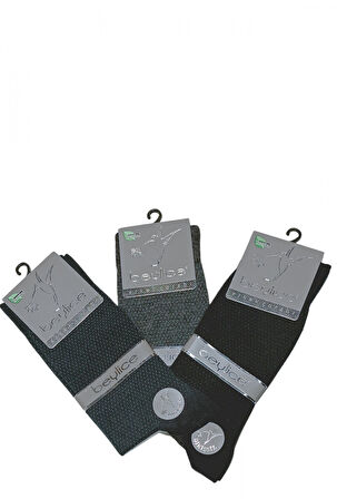 Beylice Desenli Bambu Dikişsiz Erkek Çorabı -Sıkmayan Lastik- Tavşan Kulağı Kavrayan Topuk 6 ADET