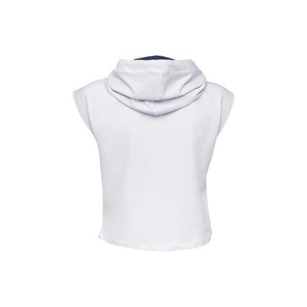 Anemoss Çipura Kolsuz Kapişonlu Beyaz Kadın Sweatshirt Beyaz-M
