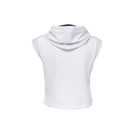 Anemoss Çipura Kolsuz Kapişonlu Beyaz Kadın Sweatshirt Çok Renkli-L