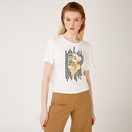 Biggdesign Nature Doğa Kadın T-shirt Beyaz-S