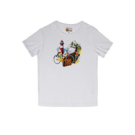 Biggdesign Nature Gezgin Erkek T-shirt Beyaz-M