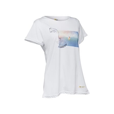 Biggdesign Faces Happy Kadın T-Shirt Beyaz-M