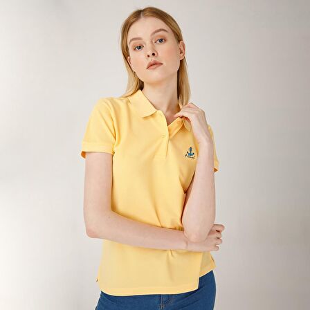 Anemoss Yengeç Kadın Polo Yaka T-Shirt Sarı-S