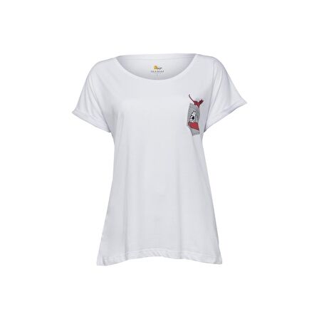 BiggDesign Cats Cepte Kedi T-Shirt Beyaz-M