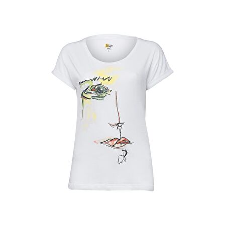 Biggdesign Green Face T-Shirt Beyaz-L