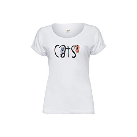 Biggdesign Muzur Kediler T-shirt Beyaz-M