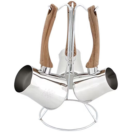 Serenk Definition Standlı Paslanmaz Çelik 4'lü Cezve Seti