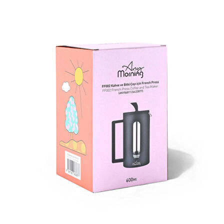Any Morning FF002 Kahve ve Bitki Çayı için French Press 600 ML