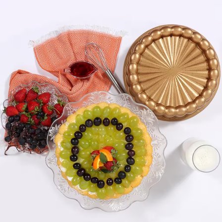 Serenk Fun Cooking Papatya Alüminyum Döküm Granit Kaplama Tart Kalıbı 28 cm Sarı