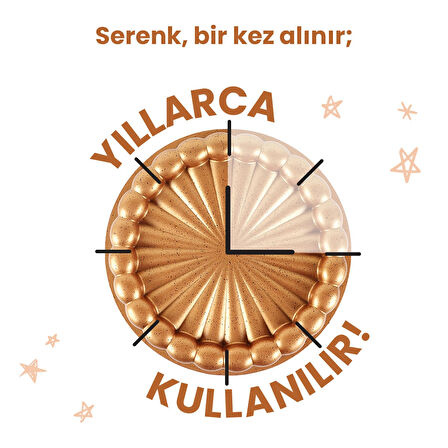 Serenk Fun Cooking Papatya Alüminyum Döküm Granit Kaplama Tart Kalıbı 28 cm Sarı