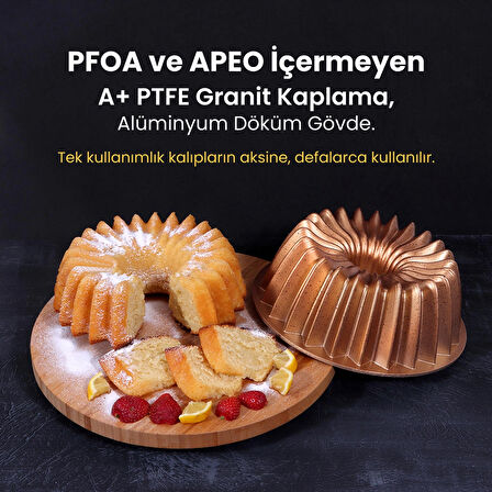 Serenk Fun Cooking Yıldız Alüminyum Döküm Granit Kaplama Kek Kalıbı 26 cm Sarı