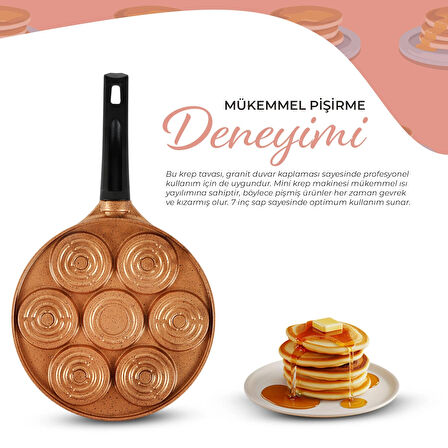 Serenk Fun Cooking Gülen Yüz Alüminyum Döküm Granit Kaplama Pankek Tava 26 cm
