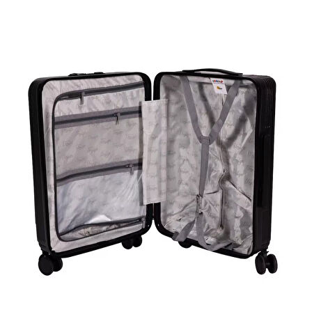 Biggdesign Moods Up Ön Bölmeli, Bardaklık ve USB Girişli Kabin Boy Valiz 20" Siyah