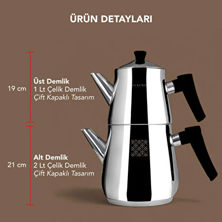 Serenk Definition Çelik Çaydanlık Siyah