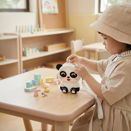 Ogi Mogi Toys Silikon Beyaz Panda Omuz Çantası