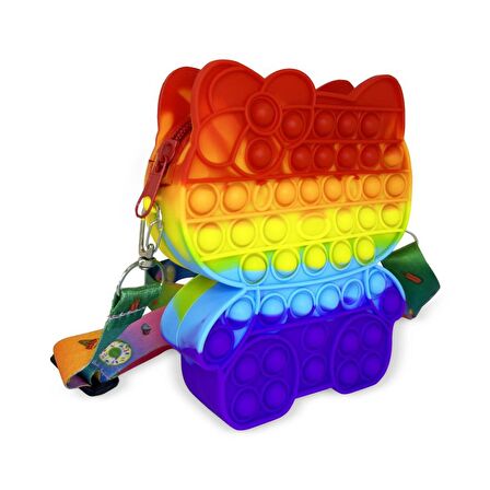 Ogi Mogi Toys Silikon Renkli Kedi Omuz Çantası