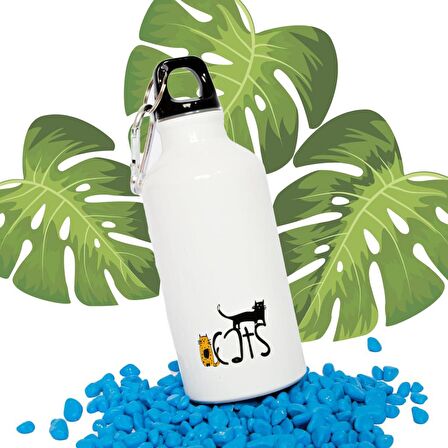 Biggdesign Cats Karabinerli Alüminyum Matara 400 Ml