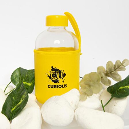 Biggdesign Moods Up Curious Neopren Kılıflı Cam Matara 600 Ml