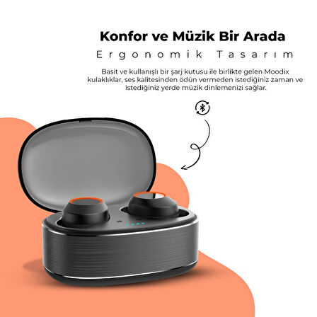 Moodix KI23K020 Bluetooth Kulakiçi Kulaklık Siyah